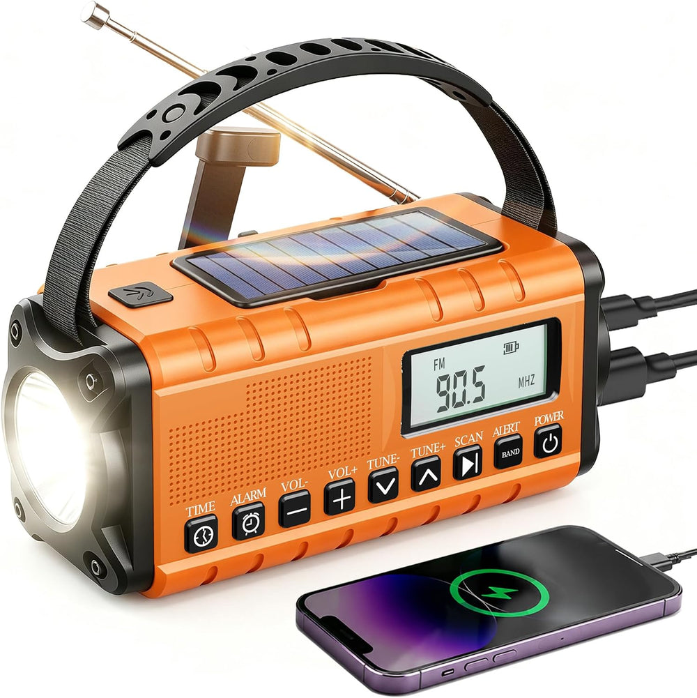 Hand Crank Emergency Radio Am Fm-10000mAh/37000mWh NOAA Weather Radio