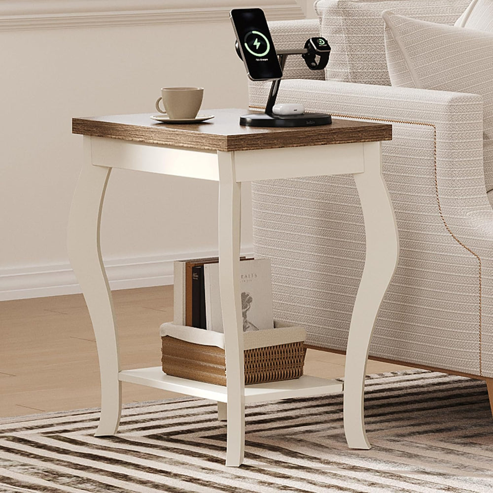 ChooChoo End Tables Living Room, Side Tables Living Room with Curved Legs and...