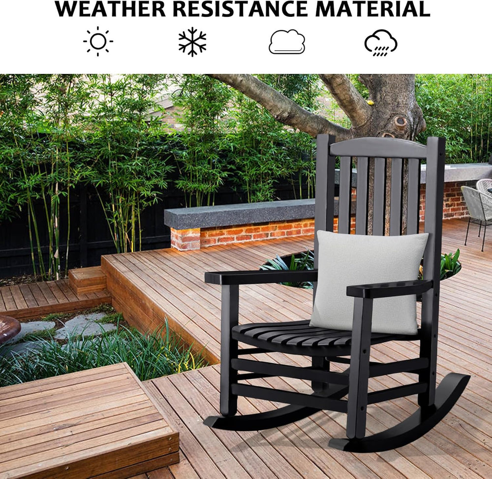 Hupmad Wooden Rocking Chair Outdoor Oversized Porch Rocker Chair,Patio Wooden...
