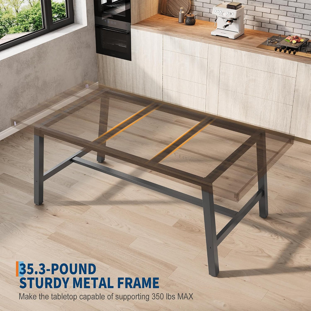 GarveeHome Industrial Dining Table for 6-8, 70.87" Heavy Duty Rectangula...