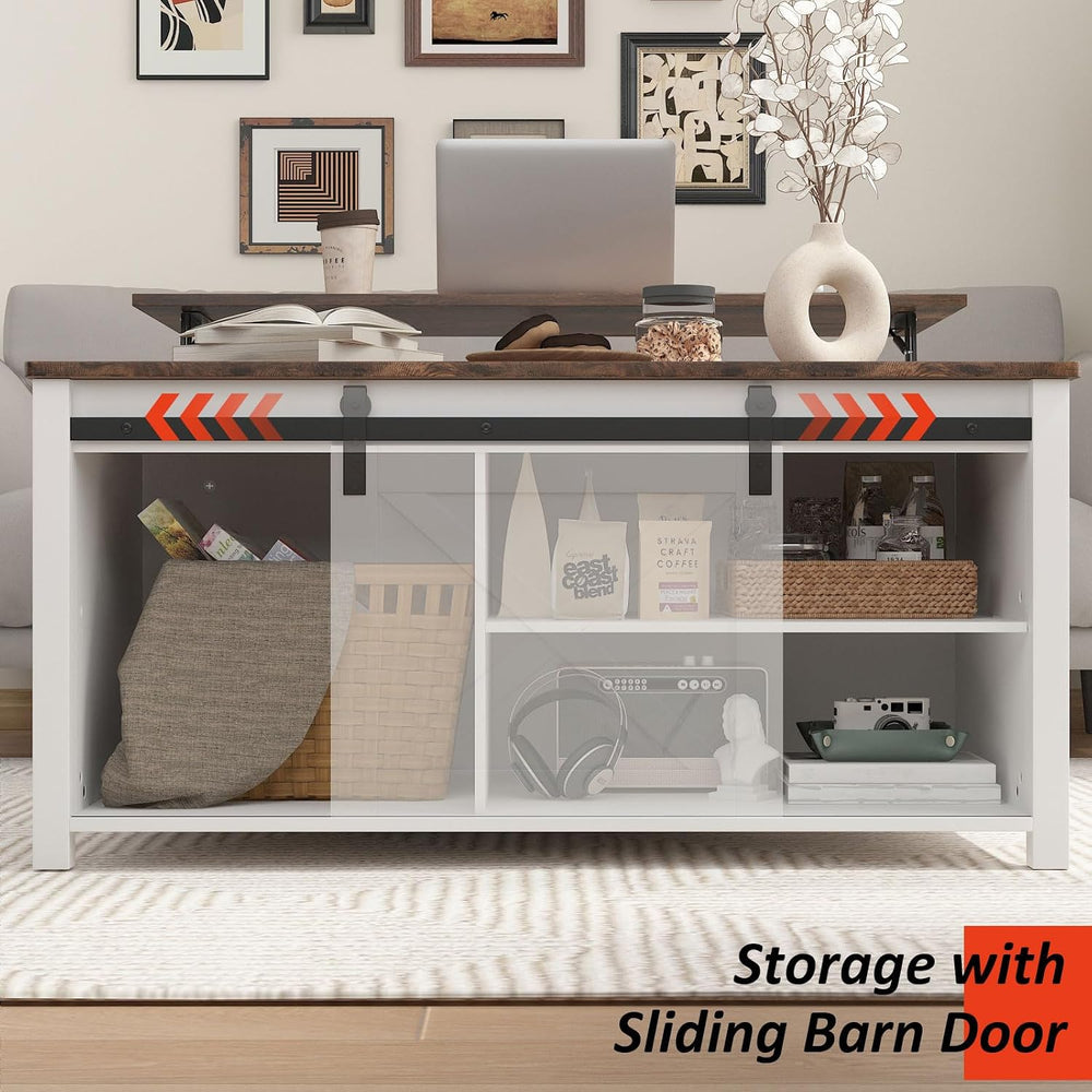PUKAMI Lift Top Coffee Table with Storage, 31.5" Farmhouse Coffee Table ...