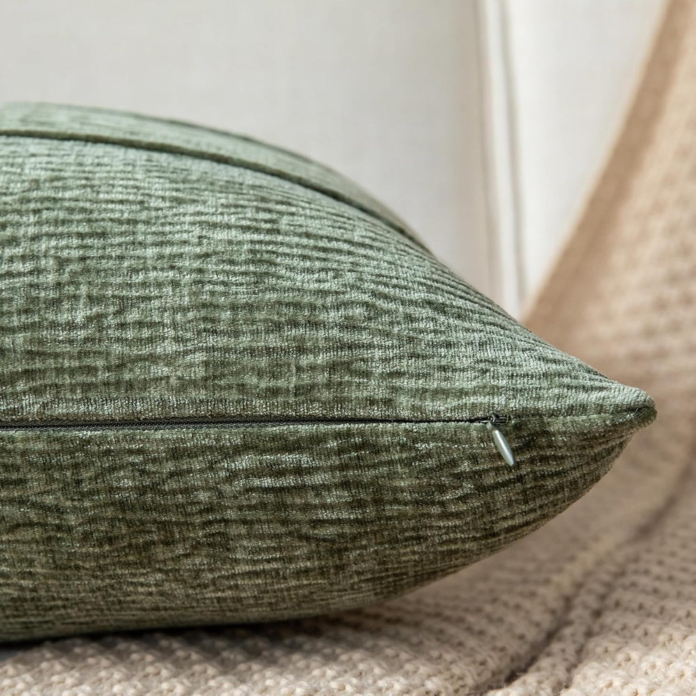 Neelvin Soft Chenille Throw Pillow Covers 26x26 Set of 2, Modern Textured Dec...