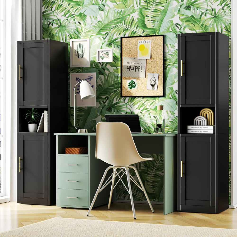 Tokawa 67” Tall Slim Storage Cabinet, 12 Inch Deep x 16 Inch Wide Metal Pantr...