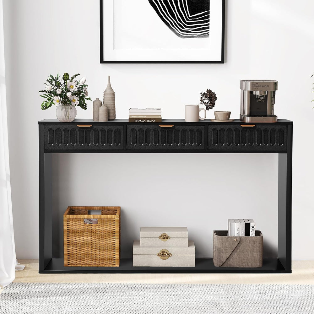 Entryway Table with Storage, Narrow Console Table with 3 Drawers, 51.18' ...