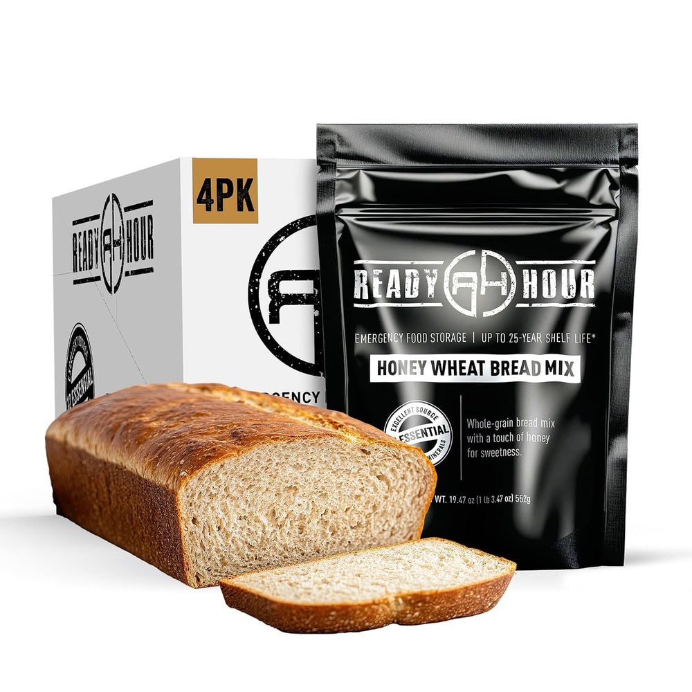 Ready Hour Honey Wheat Bread Mix Case Pack (48 Servings), Freeze-Dried, Honey...