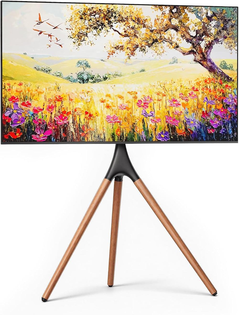 Artistic Easel TV Stand for 43-65 in TVs up to 88 lbs, Black Walnut | Tripod ...