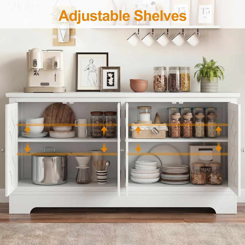 RoyalCraft Sideboard Buffet Cabinet with Storage, 56" Modern Sideboard w...