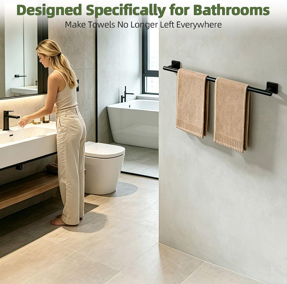 Alise 32 Inch Towel Bar for Bathroom Lavatory Wall Mounted,Matte Black