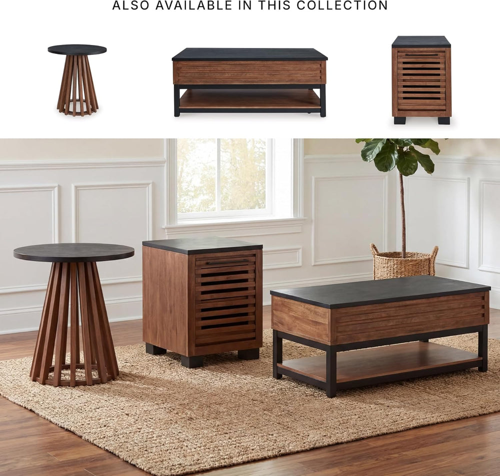 Signature Design by Ashley Kallari Industrial Chairside End Table with Cabine...