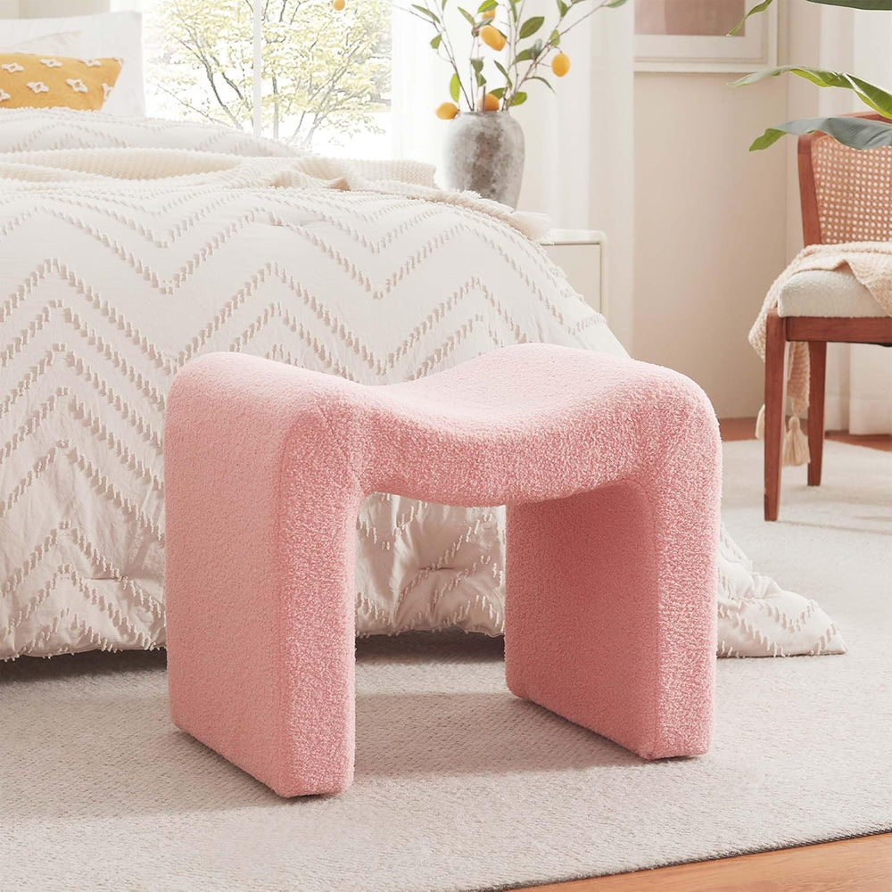 Vanity Stool Foot Rest Small Footstool Ottoman Chair Seating Backless Modern ...