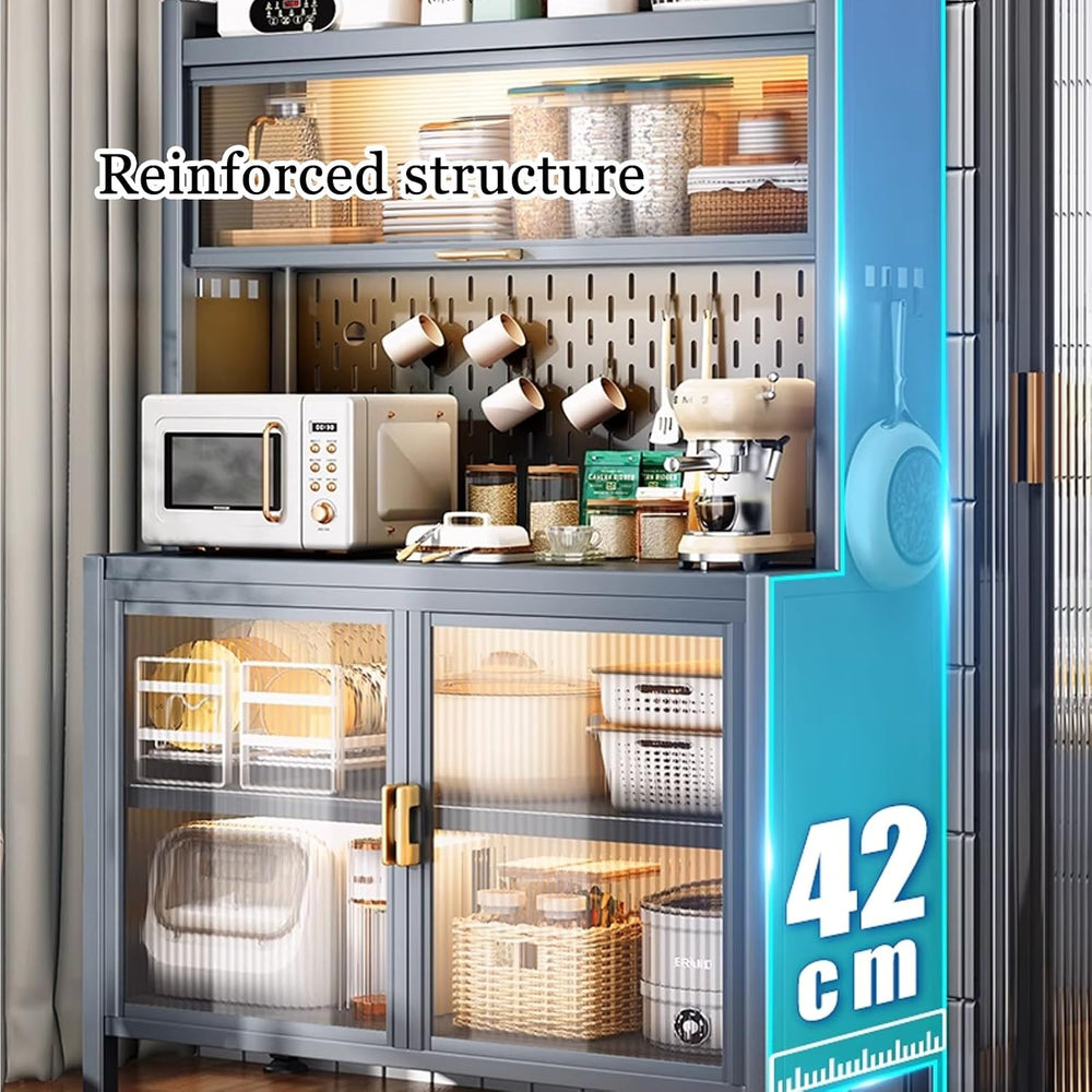 JKGHK 6-Tier Tall Kitchen Bakers Rack, Kitchen Storage Hutch Cupboard Cabinet...