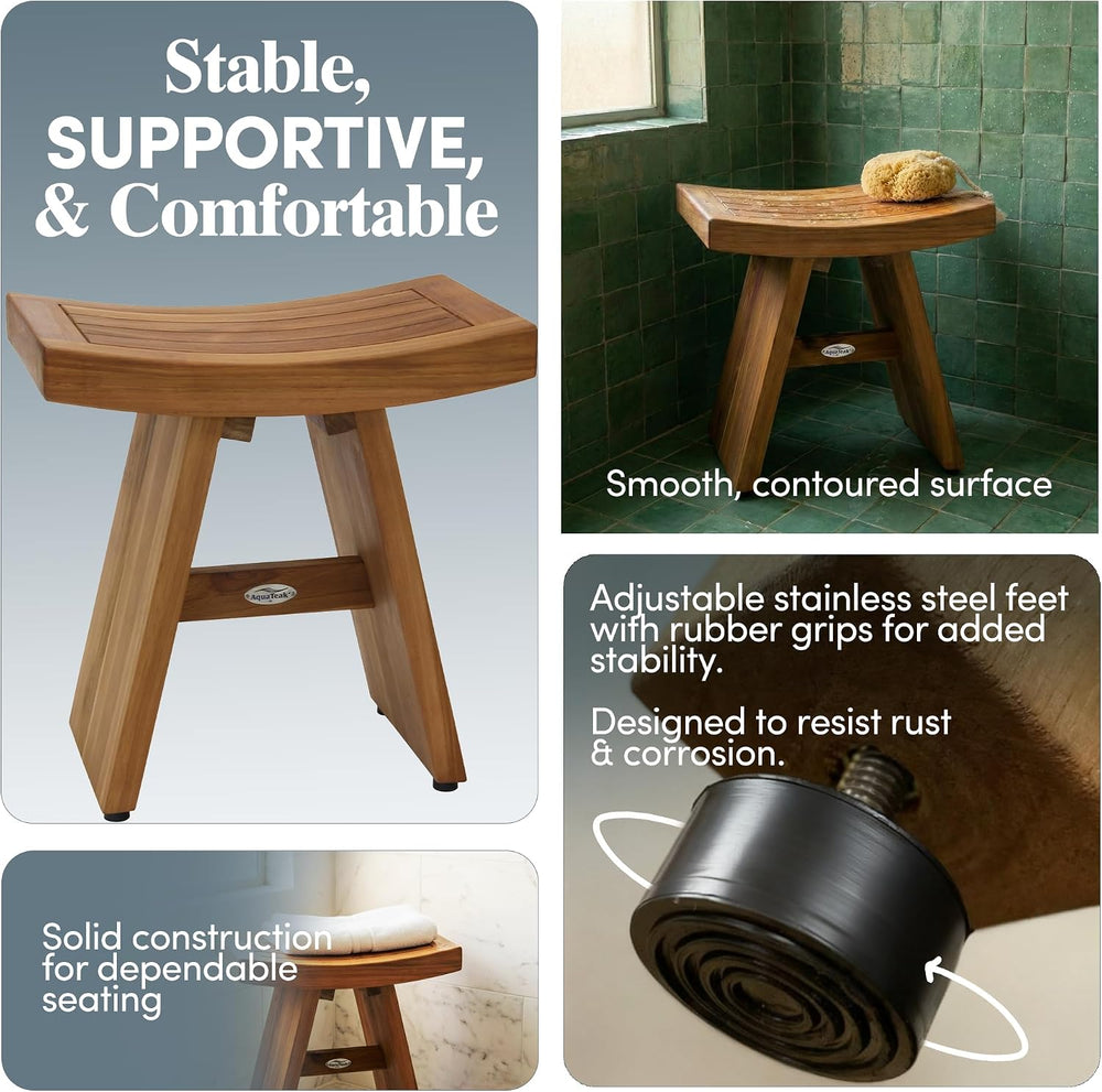 AquaTeak Asia 18" Teak Shower Bench