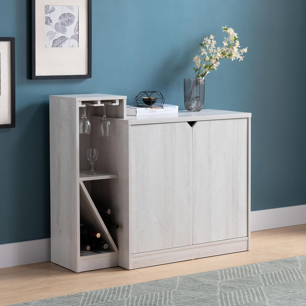 Bar Cabinet, Wine Bottle Storage Display Kitchen Cabinet, Holds 4 Wine Bottle...