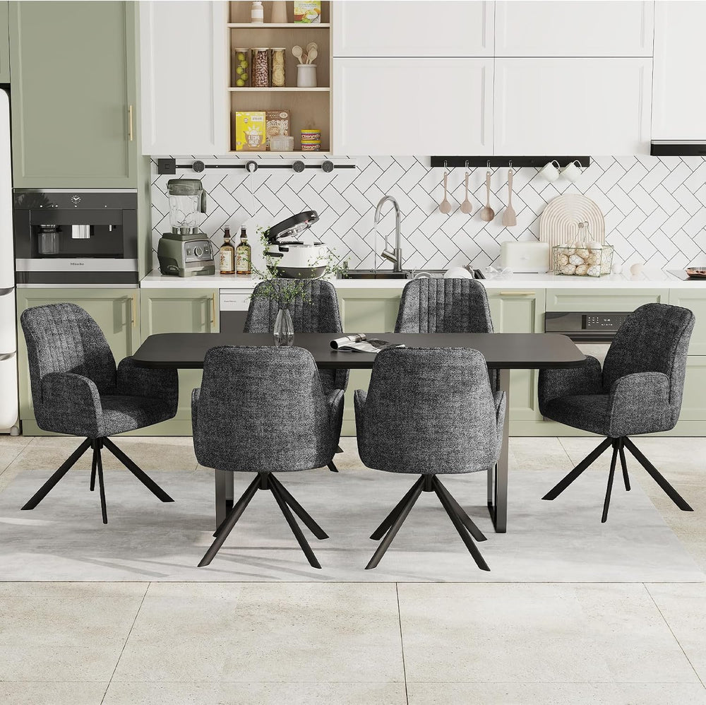 Furniliving Swivel Dining Chairs Set of 2, Upholstered Dining Room Chairs wit...