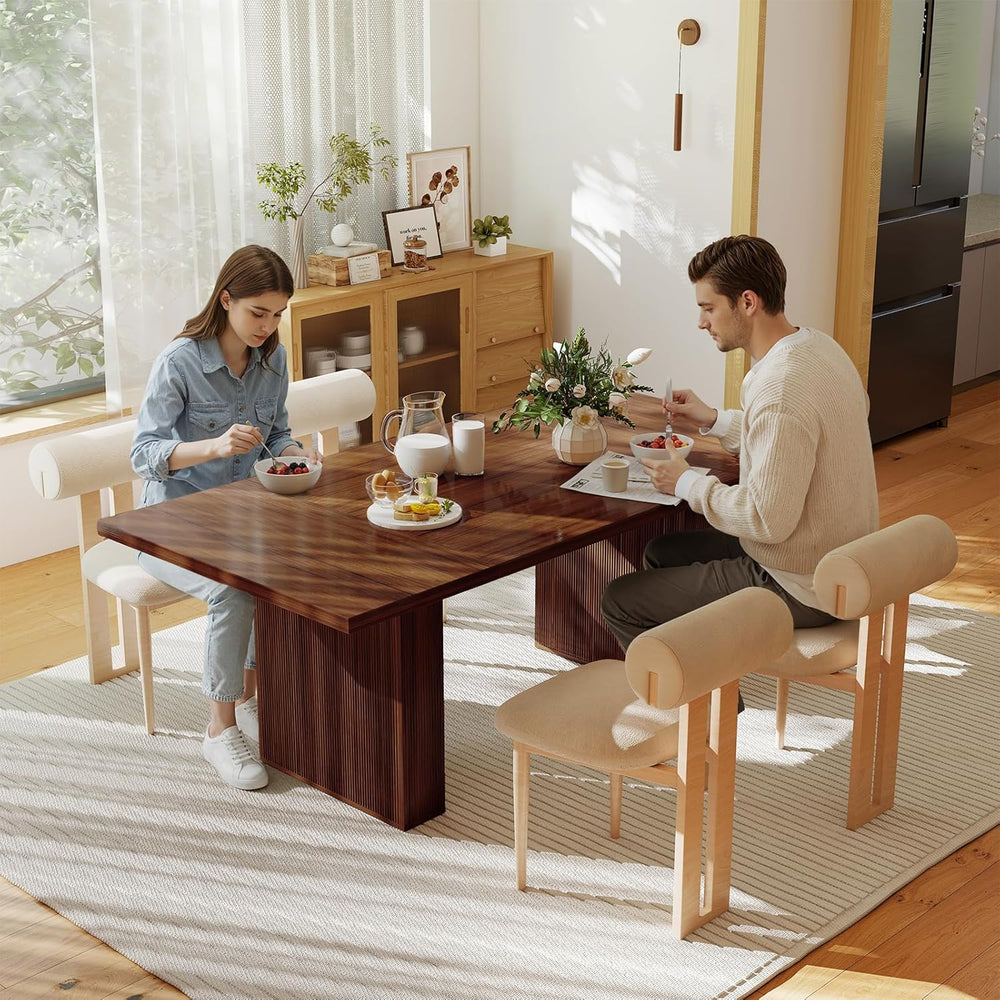 Miereirl 78 Inch Rectangular Dining Table for 6-8 People, Large Modern Farmho...