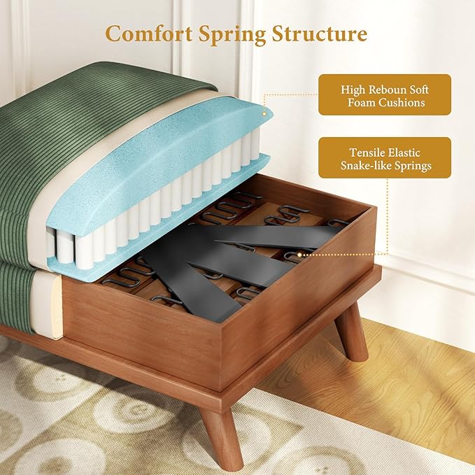 Vesgantti Large Ottoman for Modular Sofa, 29.5" Corduroy Pouf Ottoman wi...