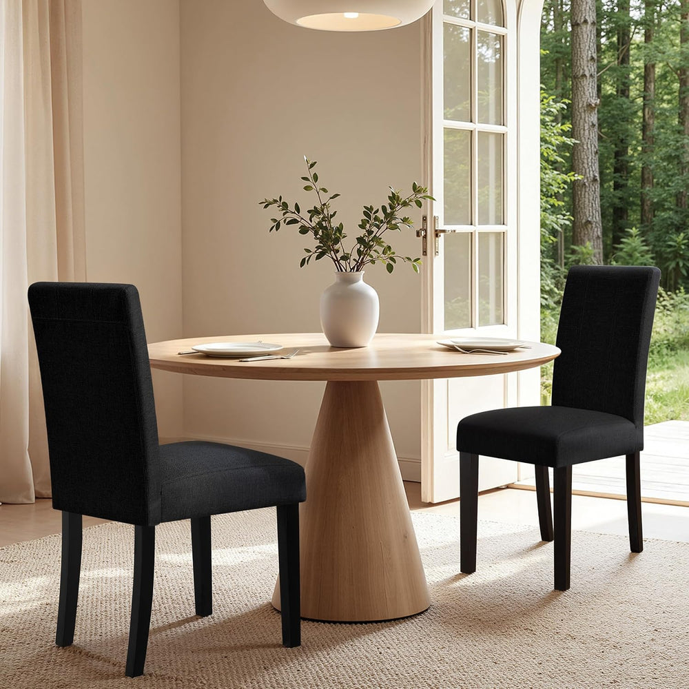 HOMYZOO Dining Chairs Set of 8, Upholstered Dining Room Chairs, Black