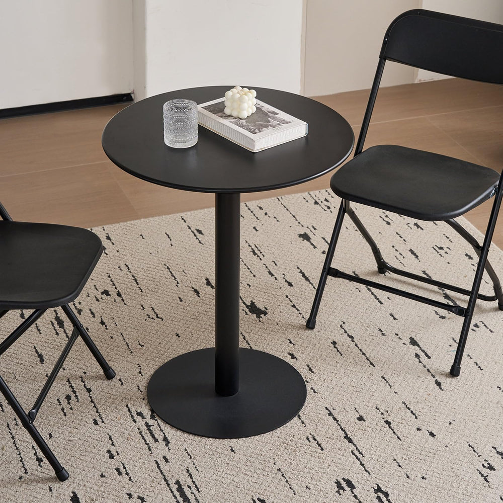 Round Dining Table 24" Circle Tulip Table with Metal Thickened Tabletop ...