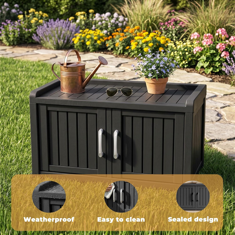 ROJIK Shoe Cabinet Waterproof UV-Resistant,Storage Bench Indoor Outdoor with ...