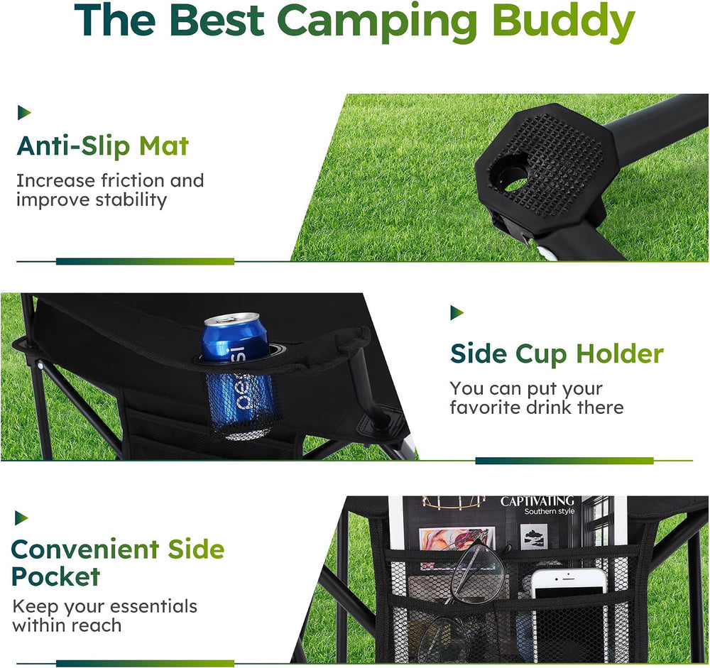 ALPHA CAMP Folding Camping Chair for Adults Lawn Chair for Camping Outdoor | ...