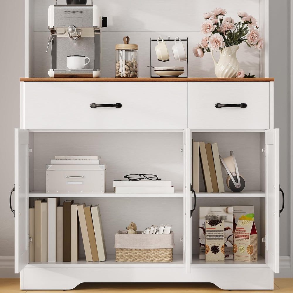 Garvee 71" Kitchen Pantry Cabinet with Charging Station, Kitchen Hutch S...