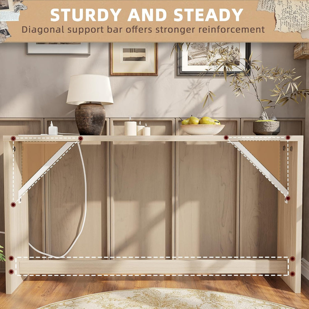 TIQLAB 9.1 Inch Narrow Console Table with Power Outlet,Sofa Table Set of 2,To...