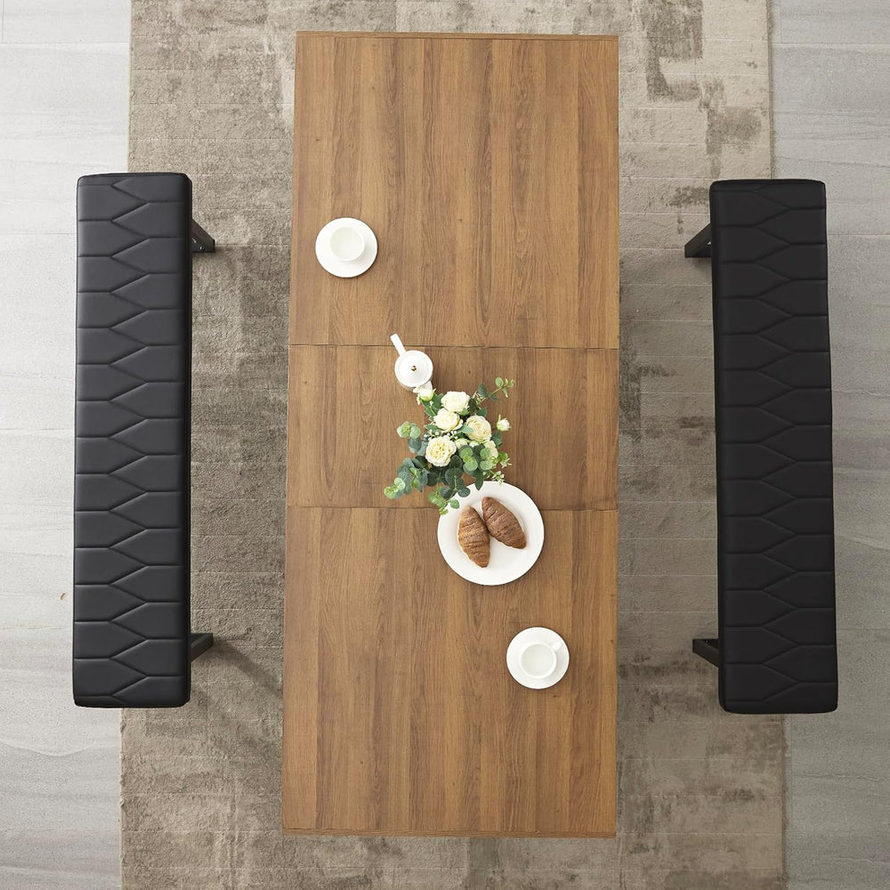 STHOUYN 63”-79” Extendable Dining Room Table, Modern Farmhouse Wooden Kitchen...
