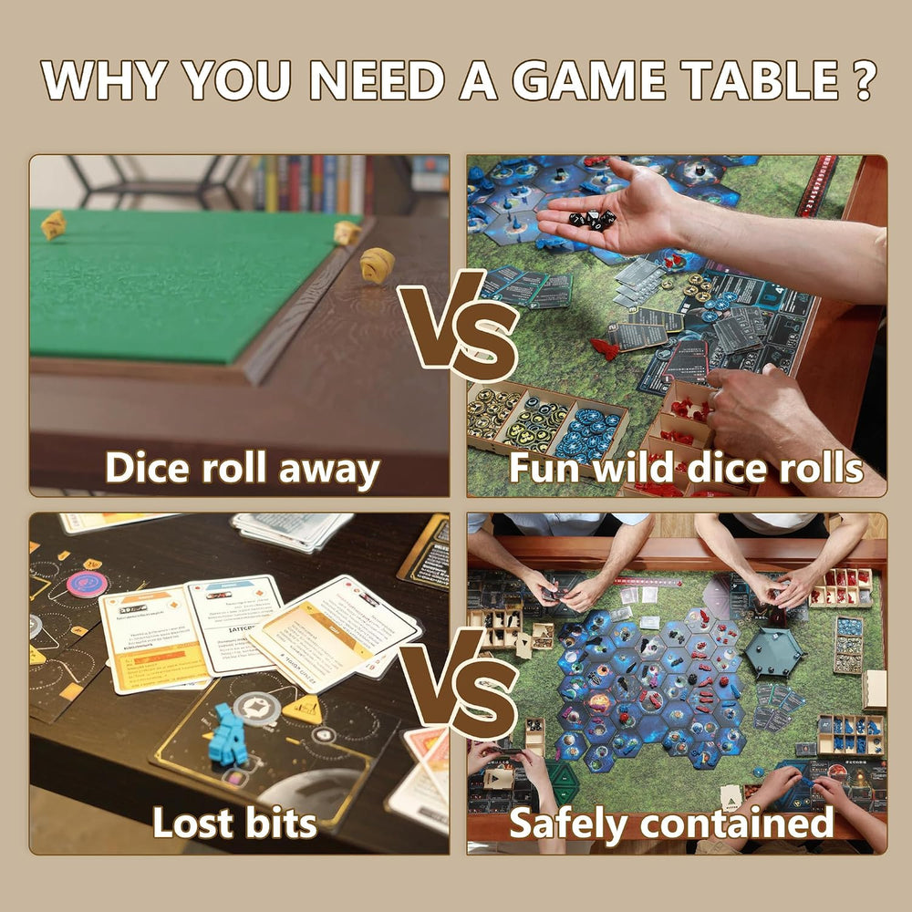 Solid Wood Board Game Table with Removable Table Top for 4–6 Players,Gaming T...
