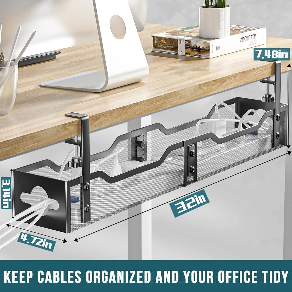 Under Desk Cable Management Tray 32'', Cable Management Under Desk No...