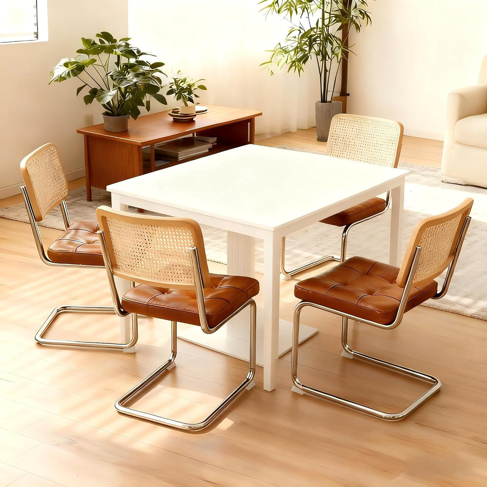 HAZO Mid Century Modern Dining Chairs Set of 2, Velvet Rattan Dining Room Kit...