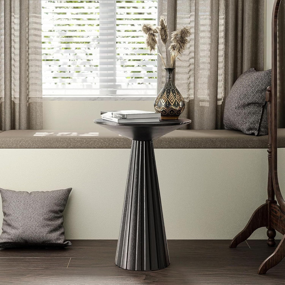 COZAYH Pedestal Small Drink Table Round Martini Table Wood Plant Stand End Ta...