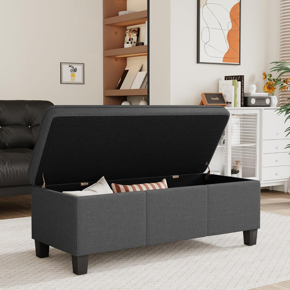 YESHOMY 47 Inches Ottoman with Storage, Storage Bench with Legs, Ottomans for...