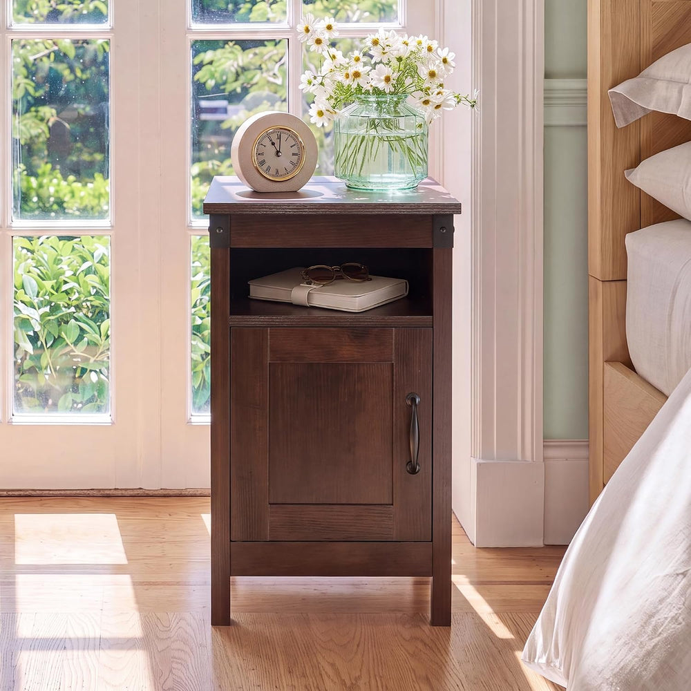 WLIVE End Tables for Living Room & Bedroom w/ Charging, Narrow Nightstand