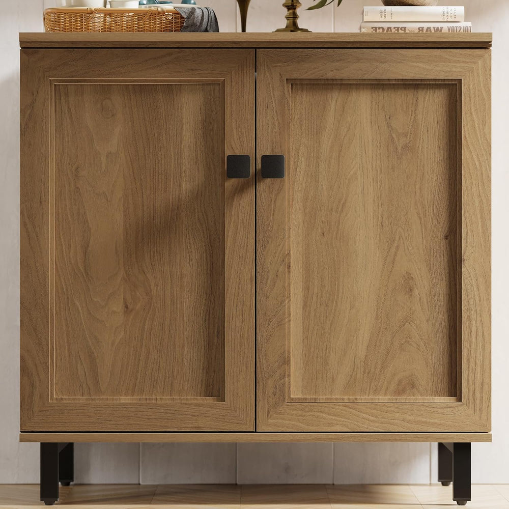 FENSULN Buffet Sideboard Cabinet Farmhouse Modern 3 in1 Storage Cabinet with ...