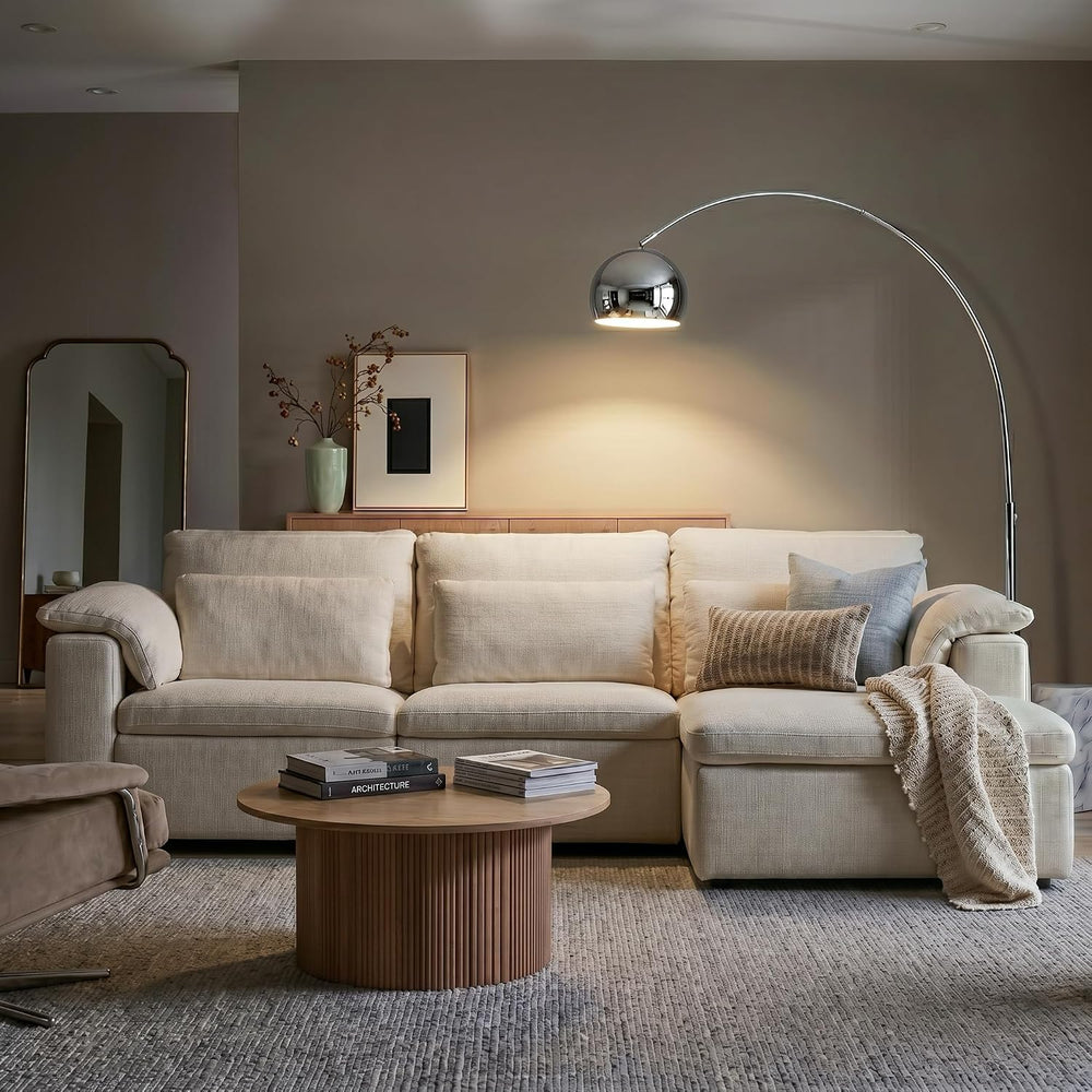 Brightech Olivia Floor Lamp - Chic Arc Lamp with Rounded Spolight Head and Ma...