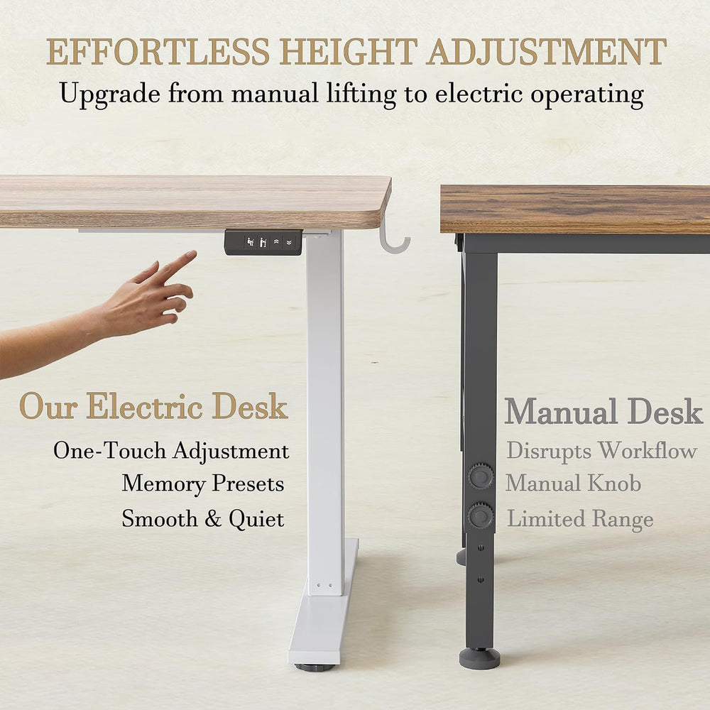 TIQLAB Electric Adjustable Sewing Table, 63"x24" Workbench Adjustab...