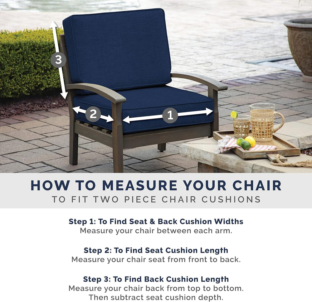 ARDEN Outdoor Dining Chair Cushion, 20 in x 20 in, Weather-Proof, Rain-Proof,...