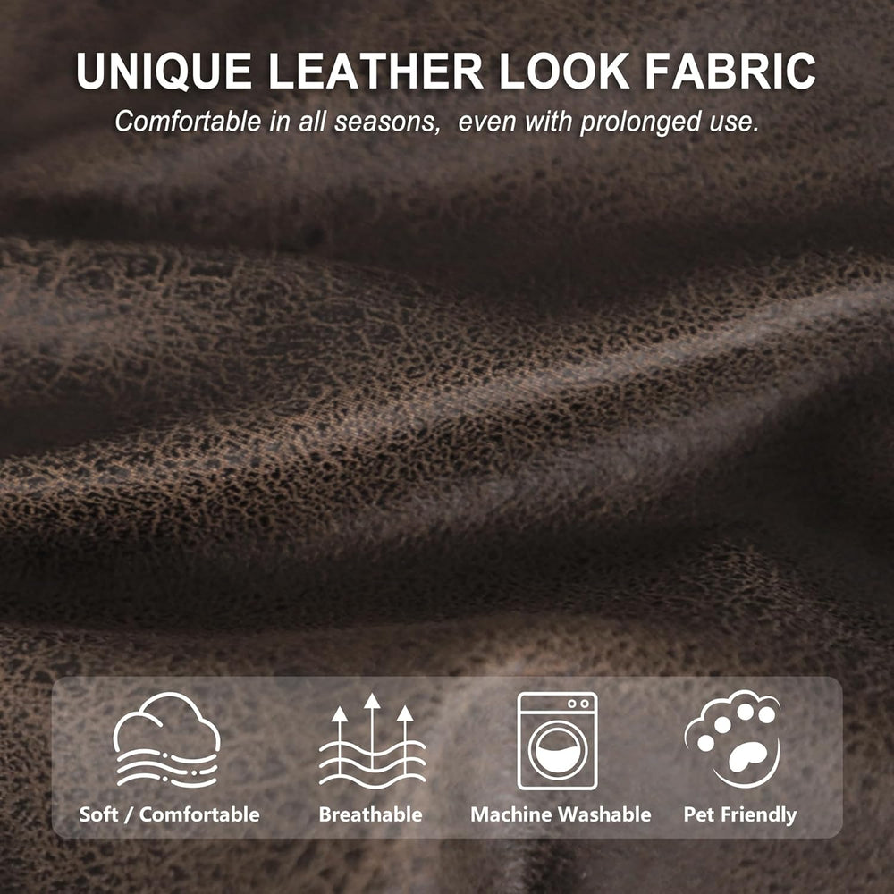 ANARACHON Leather Look Recliner Couch Cover, 8-Pieces Stretch Recliner Sofa C...