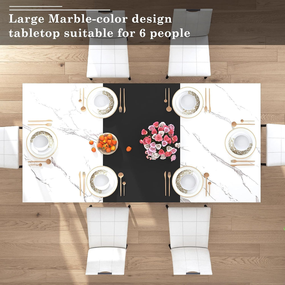 chartustriable 7PCS Dining Table Set with 6 Chairs for 4 5 6 People, 71"...
