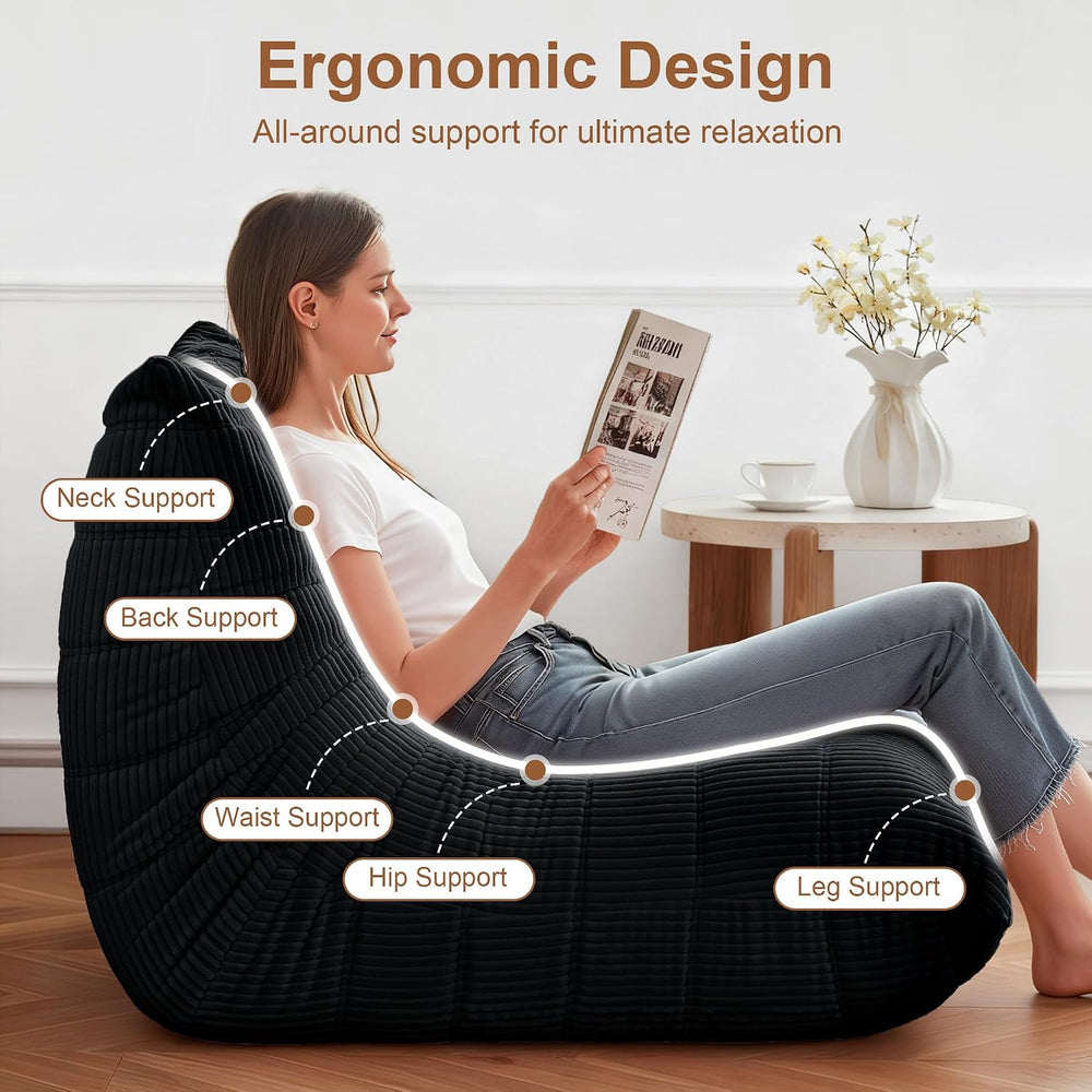 Bean Bag Chair for Adults, Giant Bean Bag Chairs with Lumbar Pillow, Oversize...