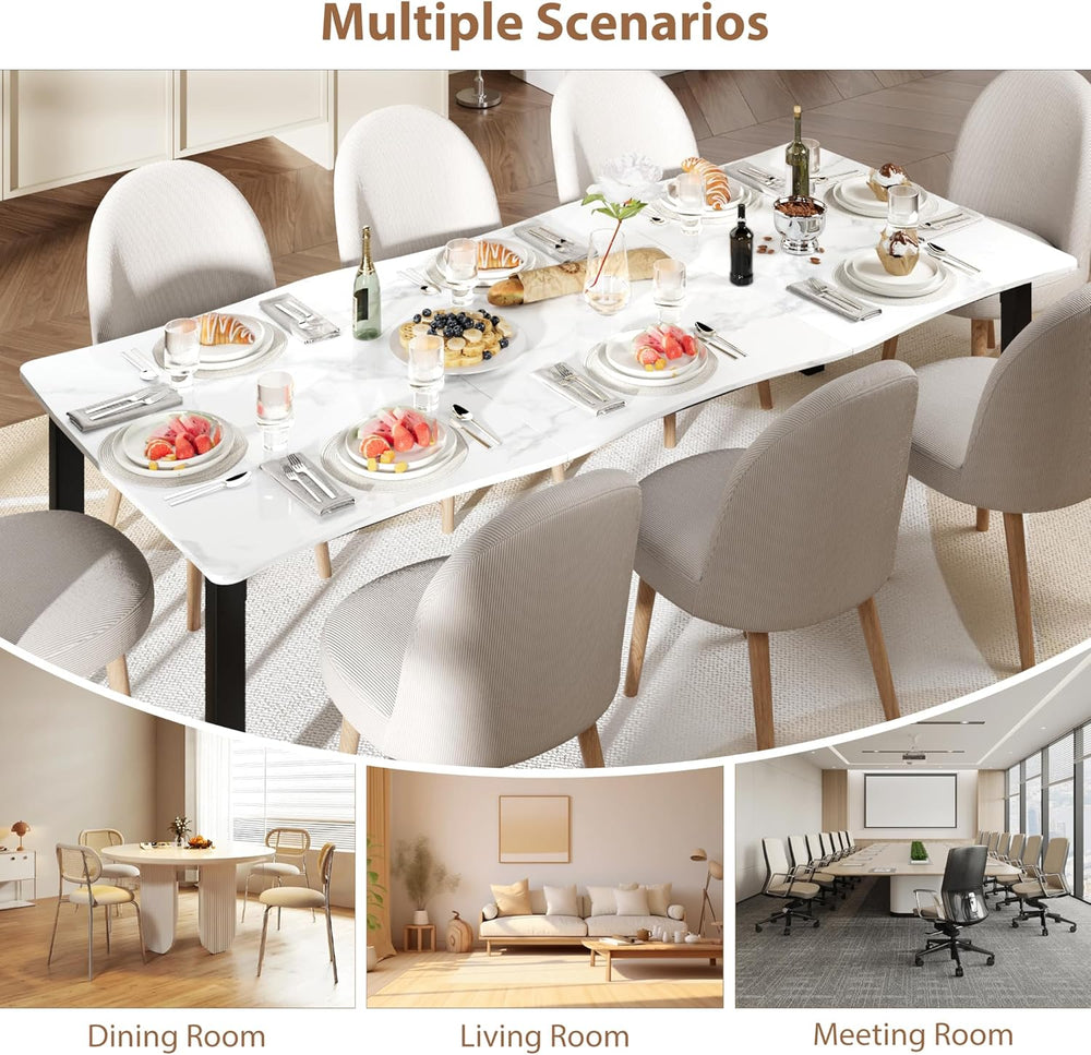 IDEALHOUSE Dining Room Table for 6-8 People, 79”Dining Table, Kitchen Table w...