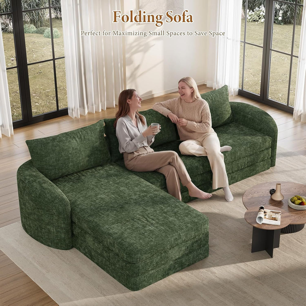 Vesgantti 110.2" Modular Sectional Sofa with Curved Armrest, 6 in 1 Conv...