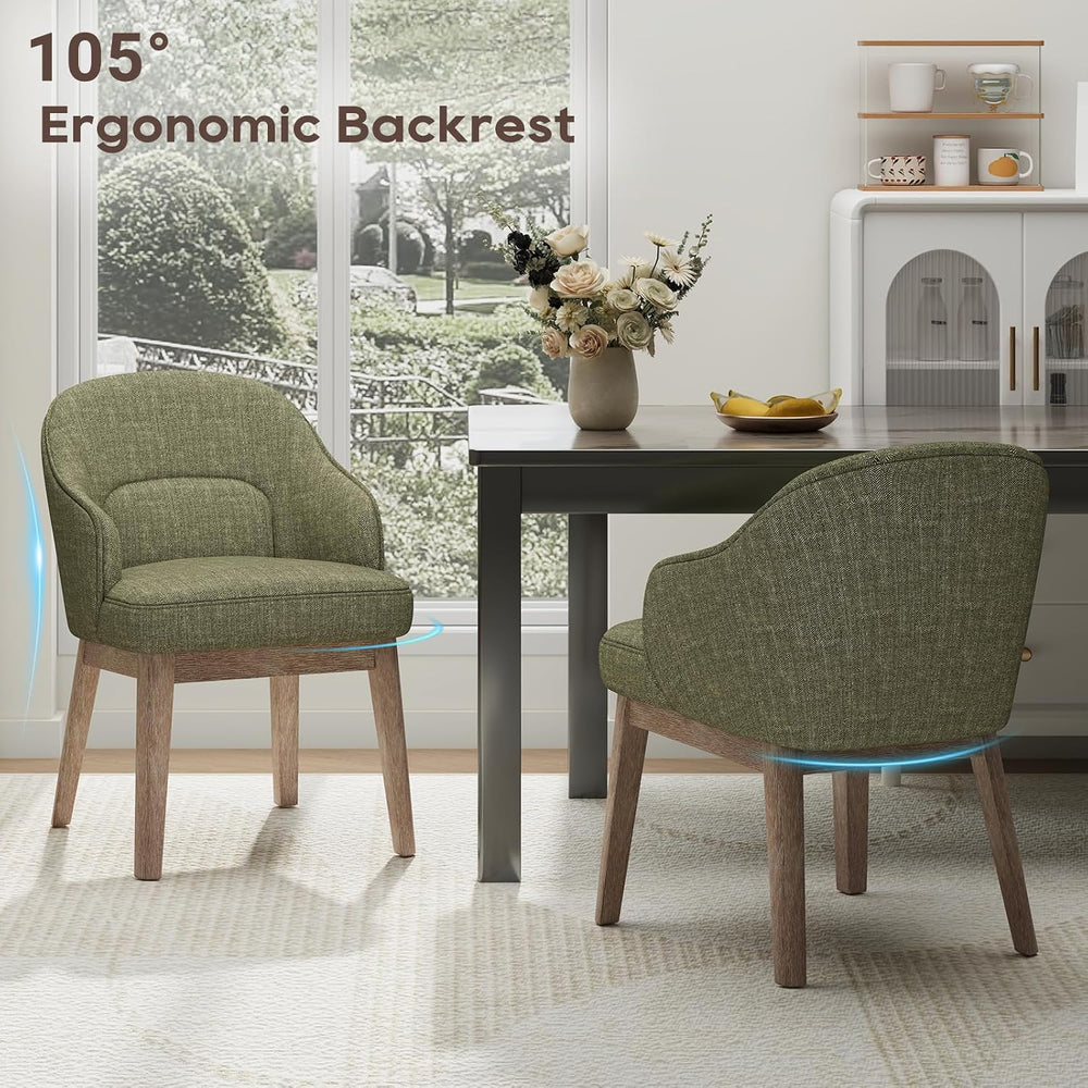 MALOL Dining Chairs Set of 4 with Lumbar Support,Fabric Upholstered Kitchen C...