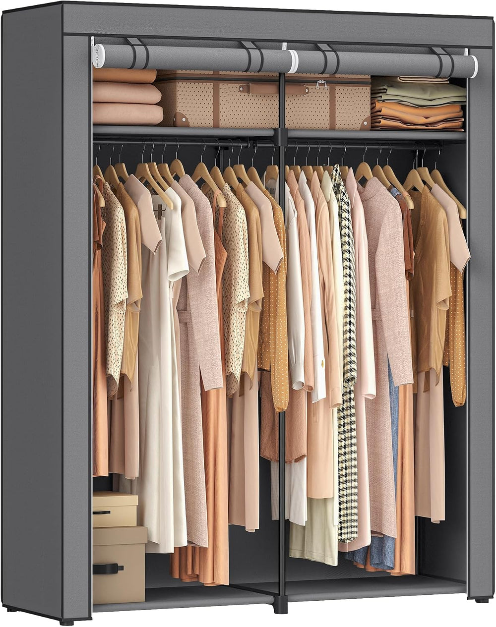 SONGMICS Closet Wardrobe, Clothes Storage, 55.1 x 16.9 x 68.5 Inches