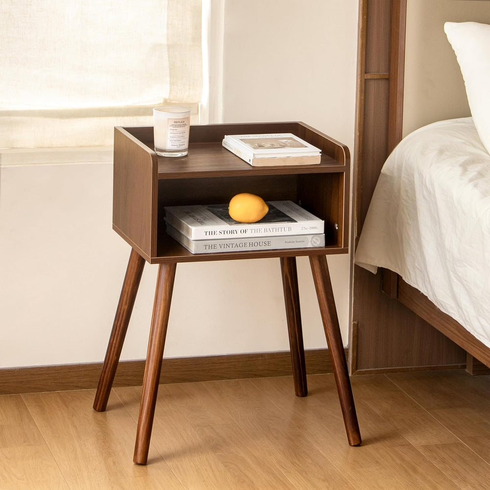 MaxSmeo Small Nightstand, Mid Century Modern Side Table Bedroom with Storage,...