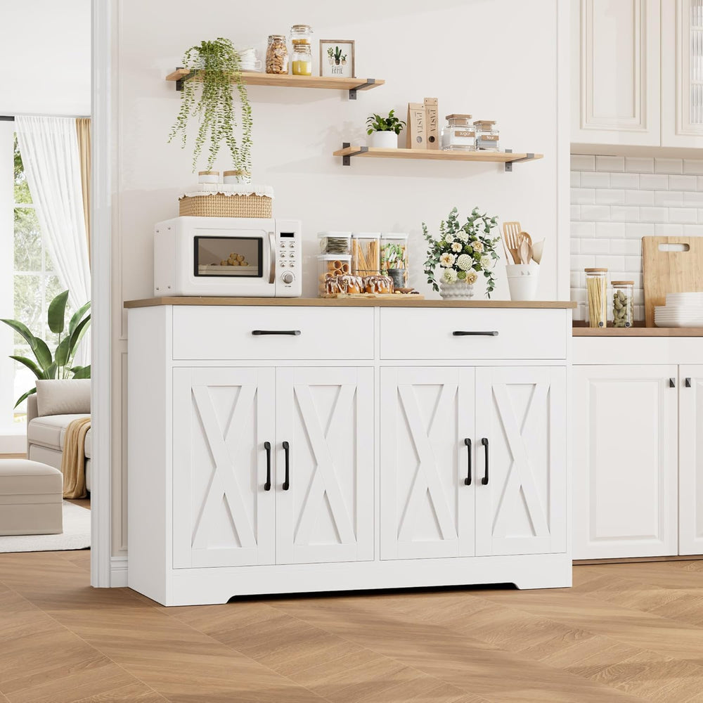 HOSTACK Buffet Cabinet with Storage, 47.2" Kitchen Sideboard Buffet with...