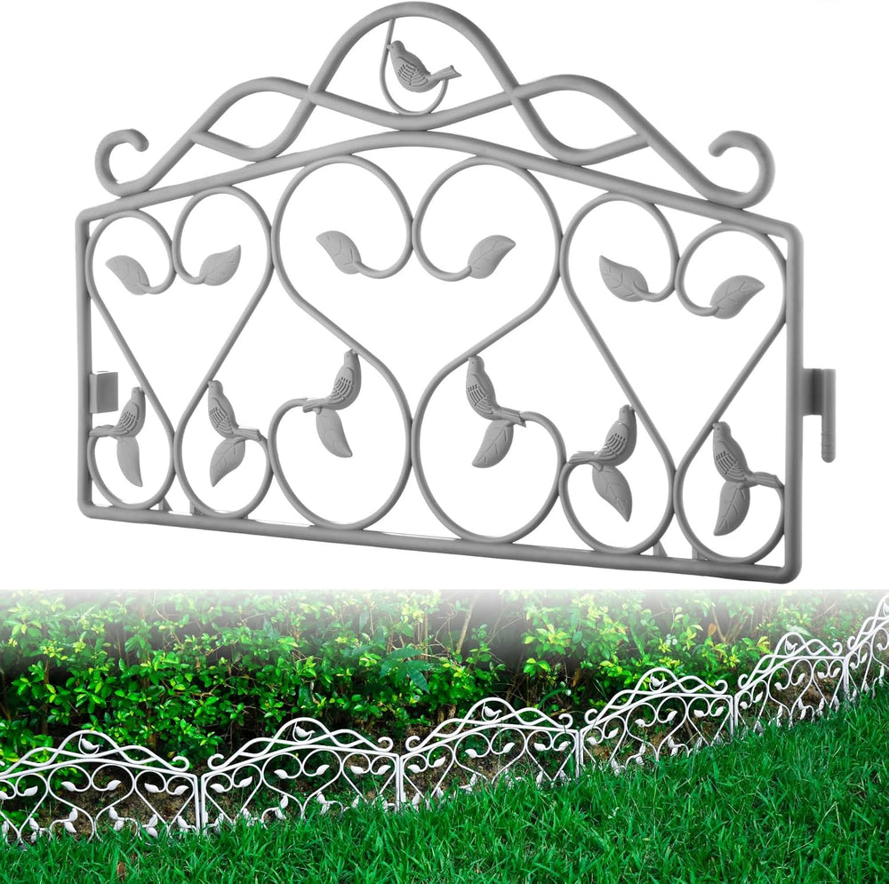 Evelyne Decorative Garden Border Plastic Edging – PP Plastic, Short Metal-Fre...