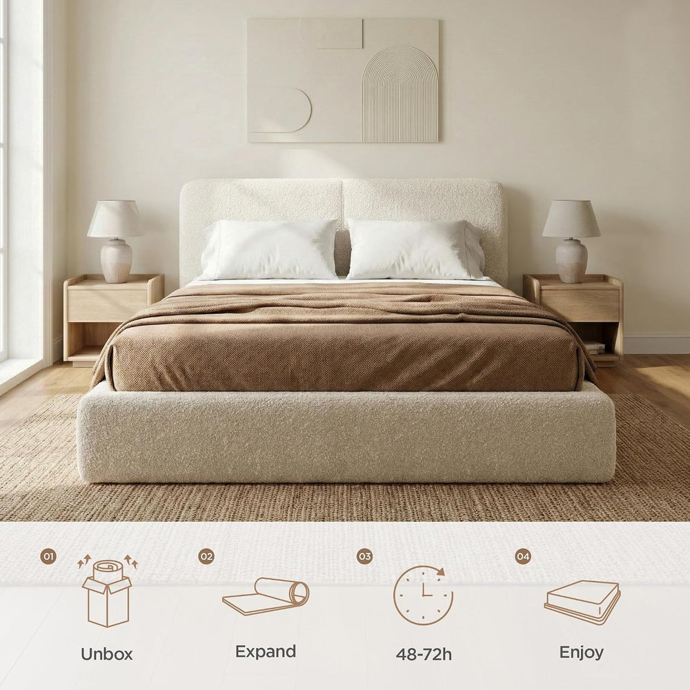 Acanva Full-Foam Queen Size Platform Bed Frame with Headboard