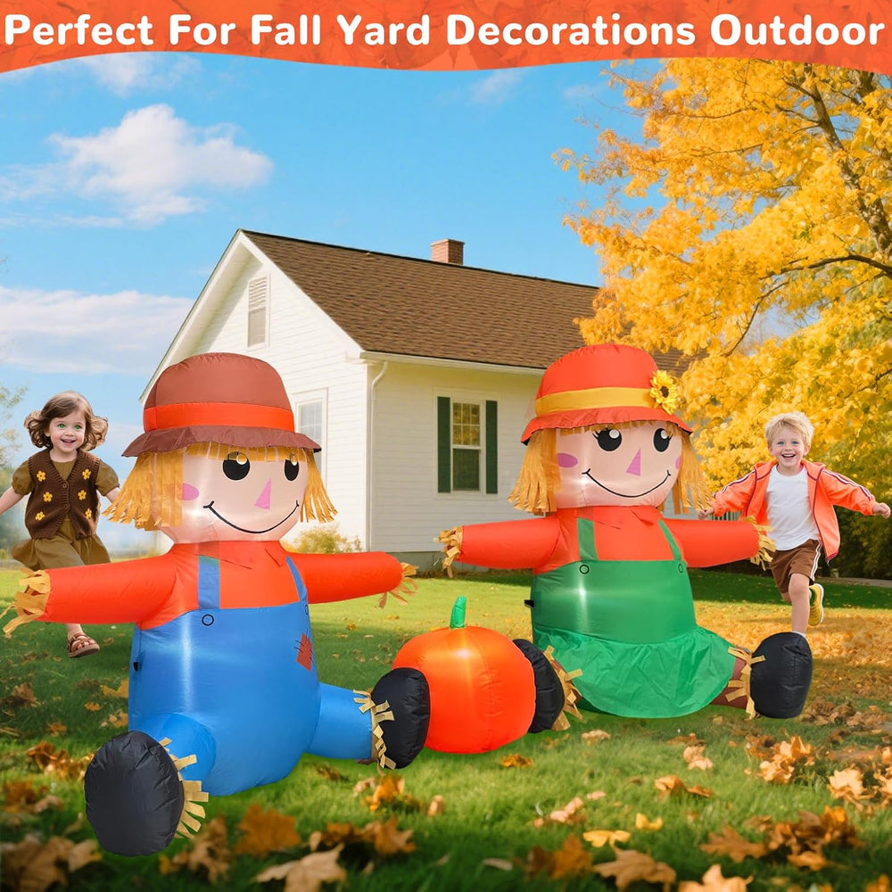 6FT Fall Thanksgiving Inflatables Outdoor Decorations with Built-in LEDs