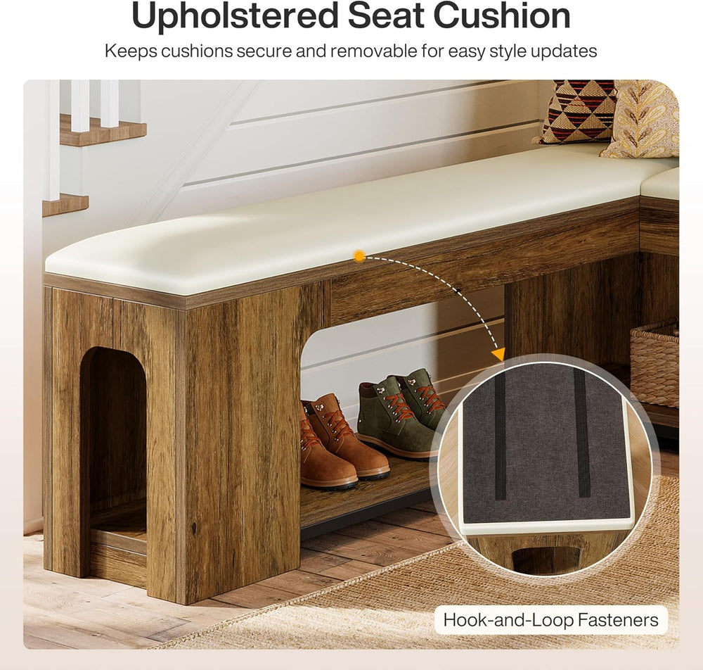 Tribesigns L Shaped Corner Bench, 47.24" Farmhouse Breakfast Nook Bench ...